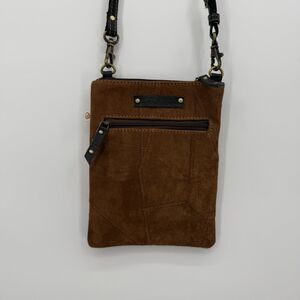 Vaan & Co Brown Leather Crossbody Thin Bag Travel Classic